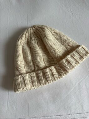 Ralph Lauren Cream Cable Knit Beanie